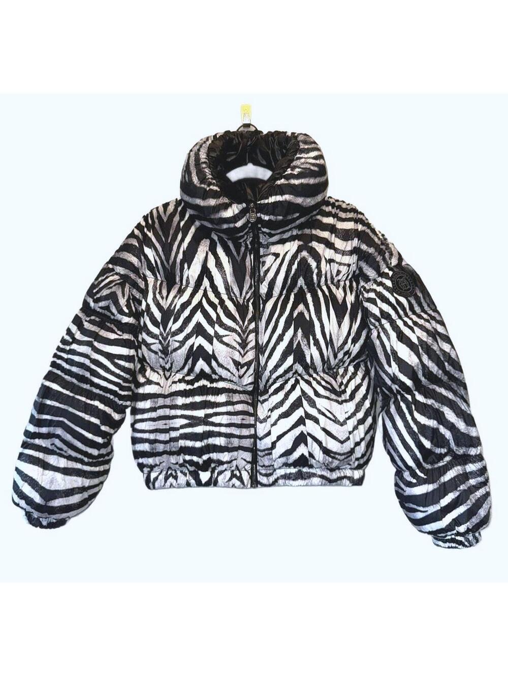 Jean Paul Gaultier X Bosideng Runway Down Puffer Coat Womens Medium Zebra Jacket